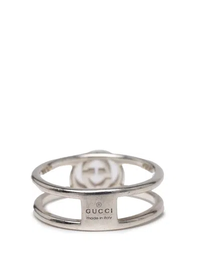 Pre-owned Gucci 2000-2015 Sterling Silver Interlocking G Ring