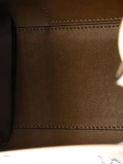 Pre-owned Fendi Runaway Shopper Perforated Leather Small Tote Bag In Neutral