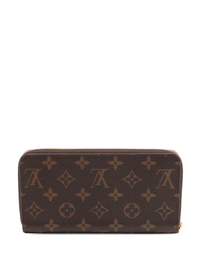 Pre-owned Louis Vuitton 2021-2025 Monogram Zippy Wallet Long Wallets In Brown