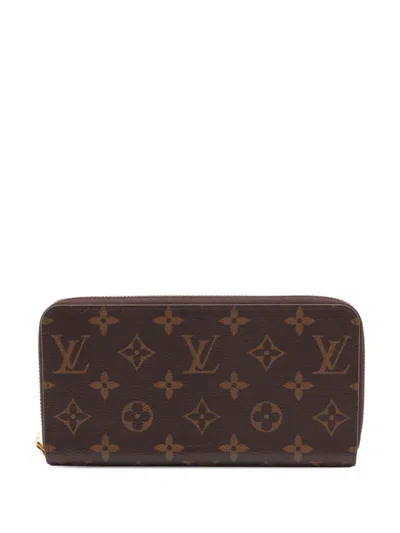 Pre-owned Louis Vuitton 2021-2025 Monogram Zippy Wallet Long Wallets In Brown