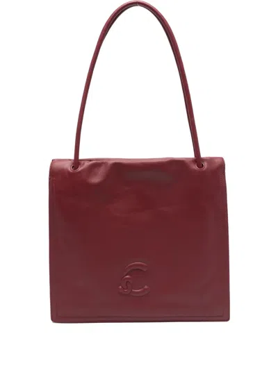 Coccinelle Logo-embossed Leather Tote Bag In Red