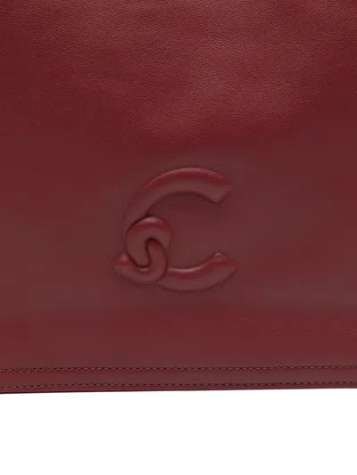 Coccinelle Logo-embossed Leather Tote Bag In Red