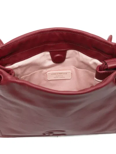 Coccinelle Logo-embossed Leather Tote Bag In Red