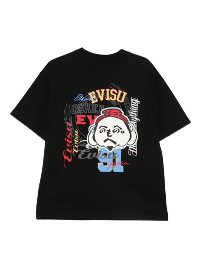 Evisu Logo-print T-shirt In Black