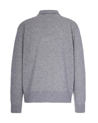 Hugo Boss Hadone Relaxed Fit Wool Polo Sweater In Gray
