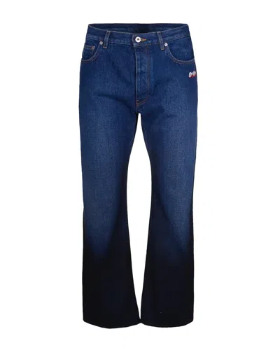 Off-white Off White Jeans With Embroidered Logo In Blue