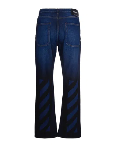 Off-white Off White Jeans With Embroidered Logo In Blue
