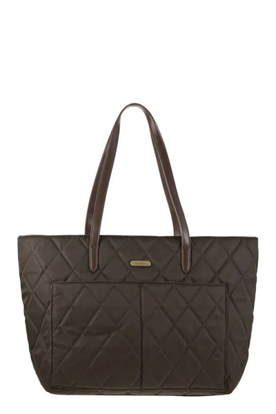Barbour Quilted Shopping Bag In Green
