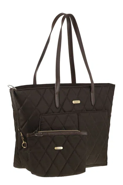 Barbour Quilted Shopping Bag In Green