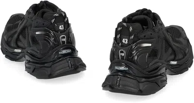 Balenciaga Men Runner Mesh And Leather Sneakers In Black