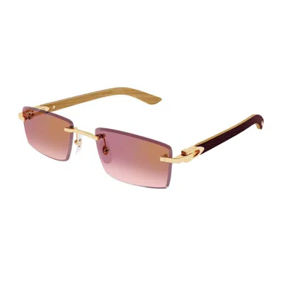 Cartier Ct0582s Décor C Allongé De Sunglasses In Orange