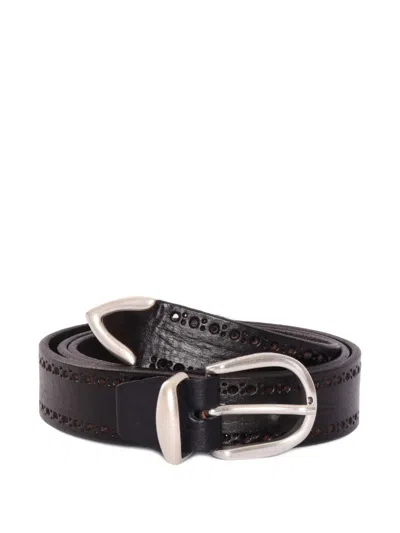 Alberto Luti Perforated Leather Belt In Brown