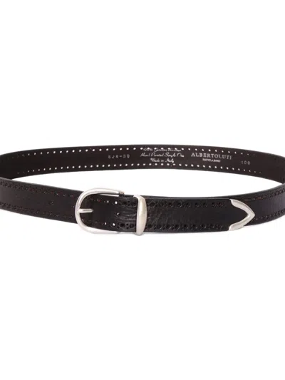 Alberto Luti Perforated Leather Belt In Brown