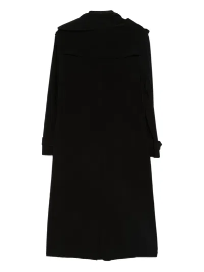 Norma Kamali Oversized Double Breasted Trench Coat In Black