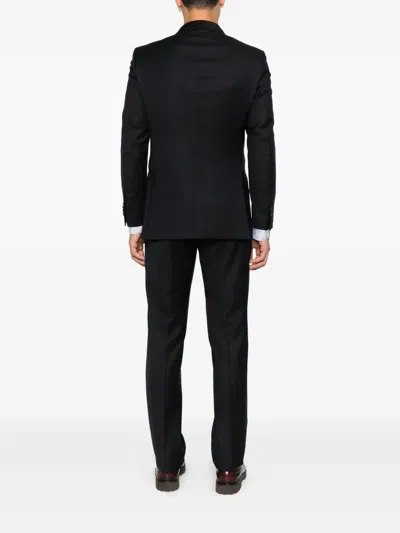 Caruso Double-breasted Suit In Blue