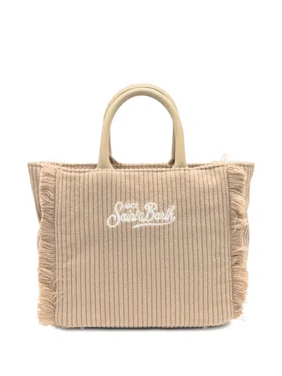 Mc2 Saint Barth Mini Vanity Corduroy Tote Bag In Neutral