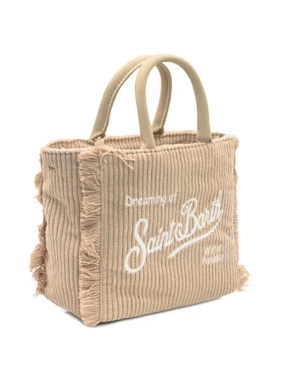Mc2 Saint Barth Mini Vanity Corduroy Tote Bag In Neutral