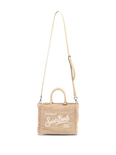 Mc2 Saint Barth Mini Vanity Corduroy Tote Bag In Neutral
