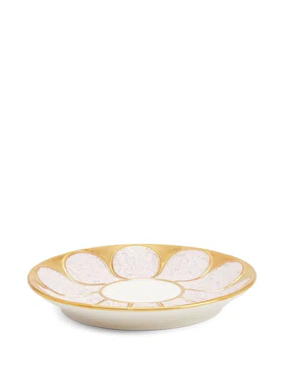 Villari Amour Embossed Tea Cup & Saucer In Gold