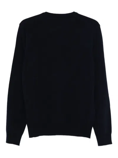 Mc2 Saint Barth Embroidered Crew Neck Sweater In Black