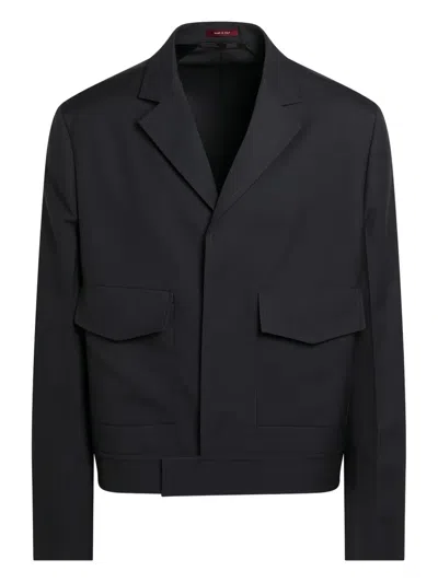 Gucci Dark Grey Jacket In Wool Gabardine Men In Blue