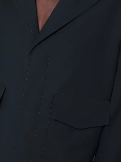 Gucci Dark Grey Jacket In Wool Gabardine Men In Blue