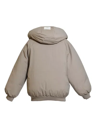 Msgm Hooded Puffer Jacket In Gray