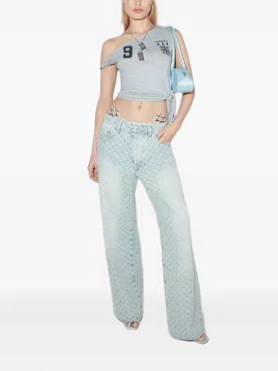 Misbhv Knotted-graphic Football Top In Gray