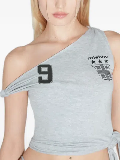 Misbhv Knotted-graphic Football Top In Gray