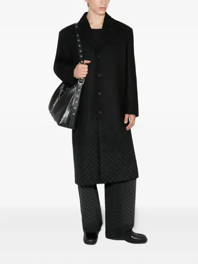 Misbhv Logo-detail Single-breasted Coat In Black