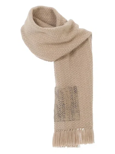 Giorgio Armani Fringed-hem Scarf In Brown