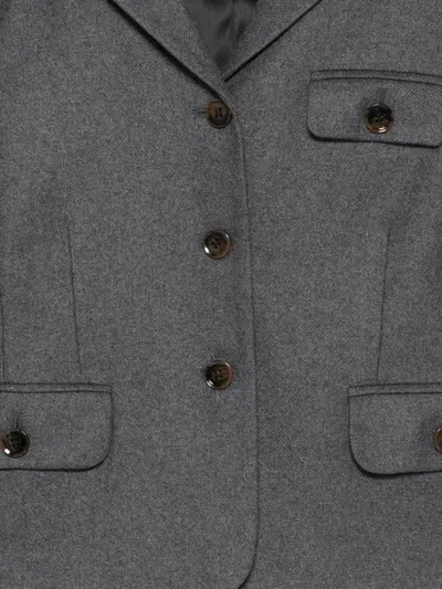 The Garment Mitch Fitted Jacket In Grey Melange Wool In Gray