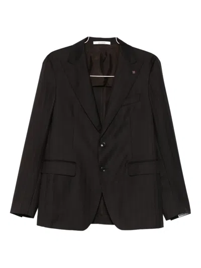 Tagliatore Single-breasted Suit In Brown
