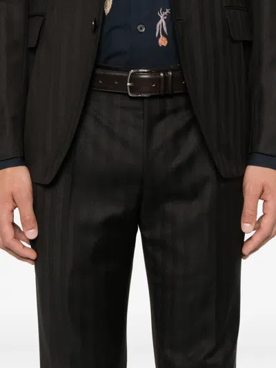 Tagliatore Single-breasted Suit In Brown
