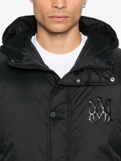Amiri Logo-patch Hooded Jacket In Black