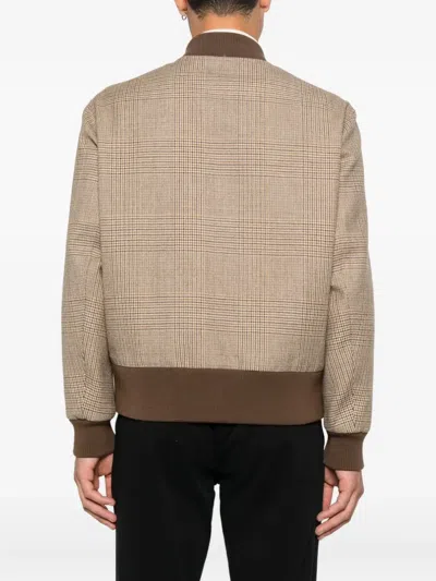 Lardini Virgin-wool Bomber Jacket In Brown