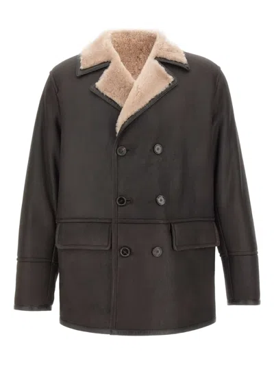 L-MABANO 皮草领夹克