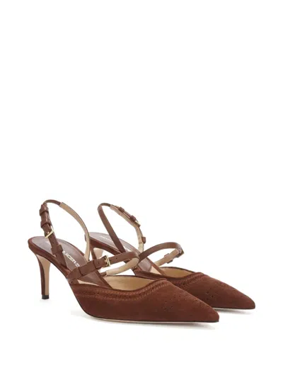 Ermanno Scervino Buckle Slingback Pumps In Brown