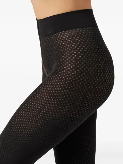Wolford Dot-pattern Tights In Black