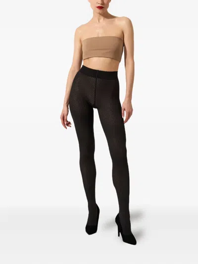 Wolford Dot-pattern Tights In Black