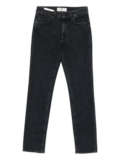 Pt Torino Belt Loops Cotton Trousers In Black