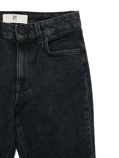 Pt Torino Belt Loops Cotton Trousers In Black