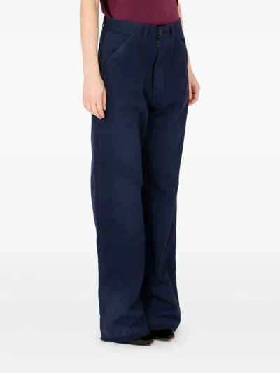 Maison Margiela Button-fastening Corduroy Trousers In Blue