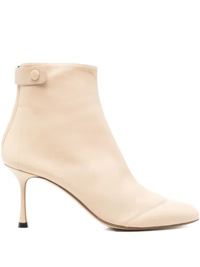 Francesco Russo 75mm Leather Boots In Neutral