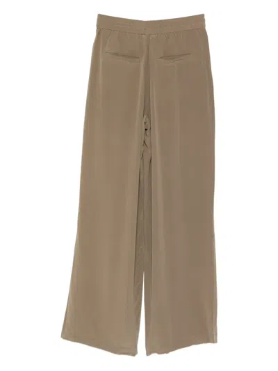 Jacob Lee Silk Trousers In Brown