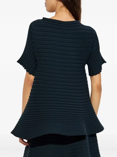 Issey Miyake Womens Dark Green Bounce High-neck Knitted Top In Blue