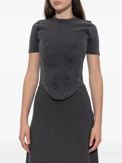 Balenciaga Panelled T-shirt In Gray