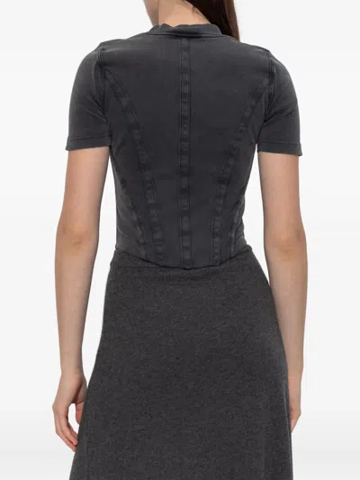 Balenciaga Panelled T-shirt In Gray