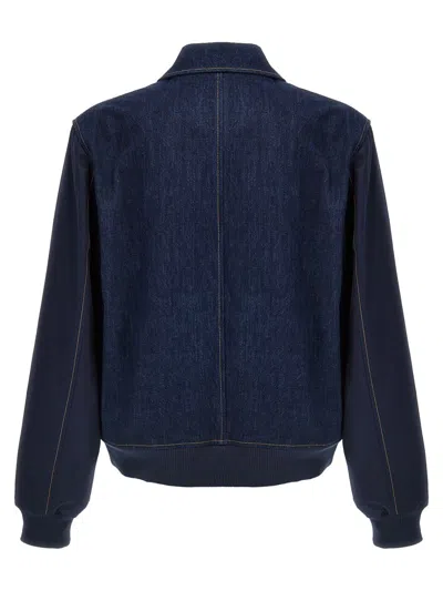 Wales Bonner Long-sleeved Denim Coat In Black