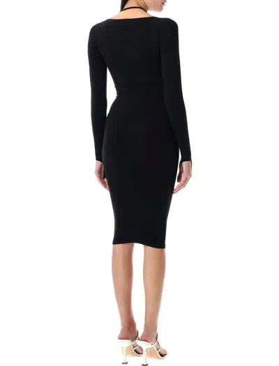 Andreädamo Andreadamo Sculpting Jersey Midi Dress In Black